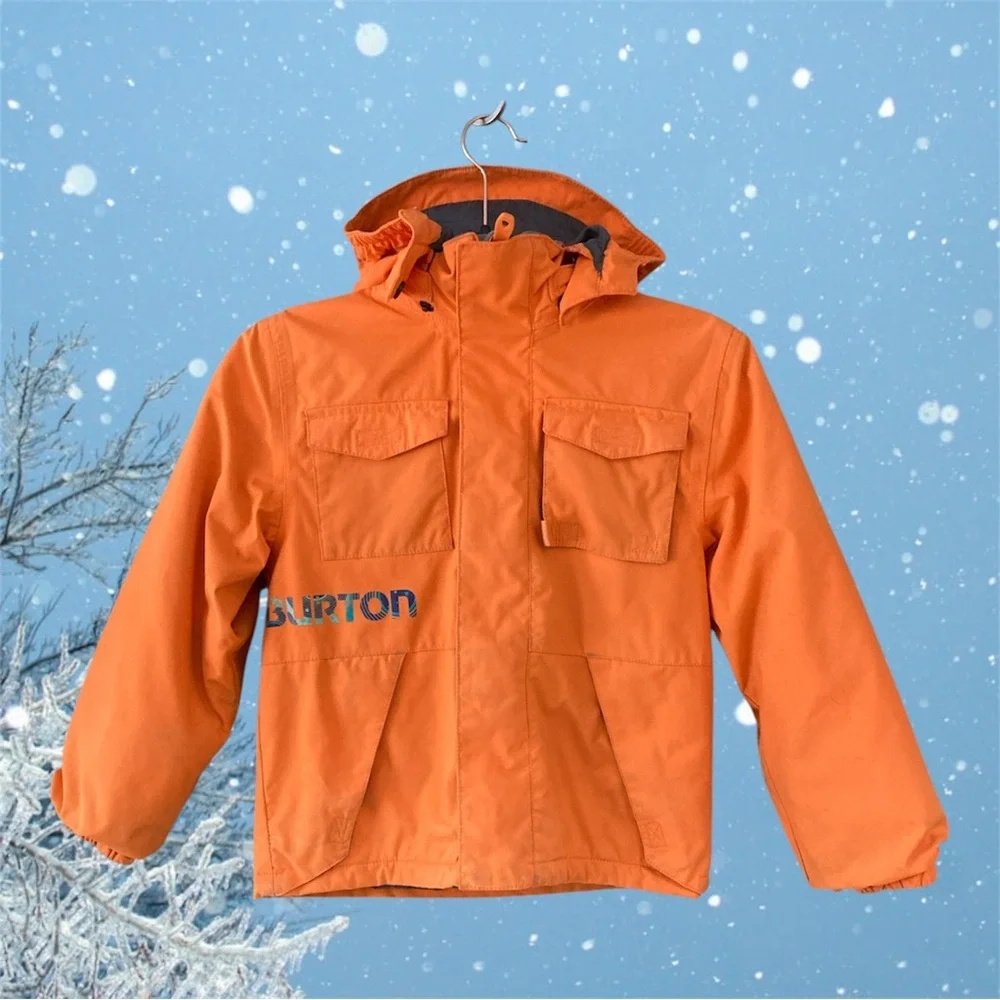 Burton Boys Mini Shred Jacket Size 5 Orange GUC
